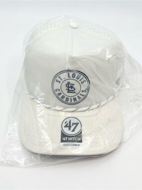 St. Louis Cardinals '47 Brand Hitch Black/White Breathable Hat Cap Rope - NEW